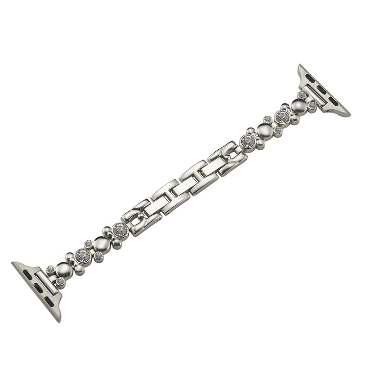For Apple Watch SE 44mm Metal Diamond Bear Chain Watch Band(Starlight) - free shipping - PMc TechLife - Order now!