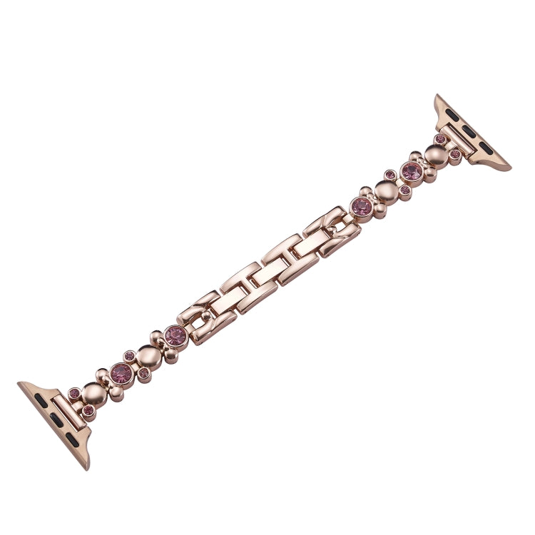 For Apple Watch Series 4 40mm Metal Diamond Bear Chain Watch Band(Rose Gold) - free shipping - PMc TechLife - Order now!
