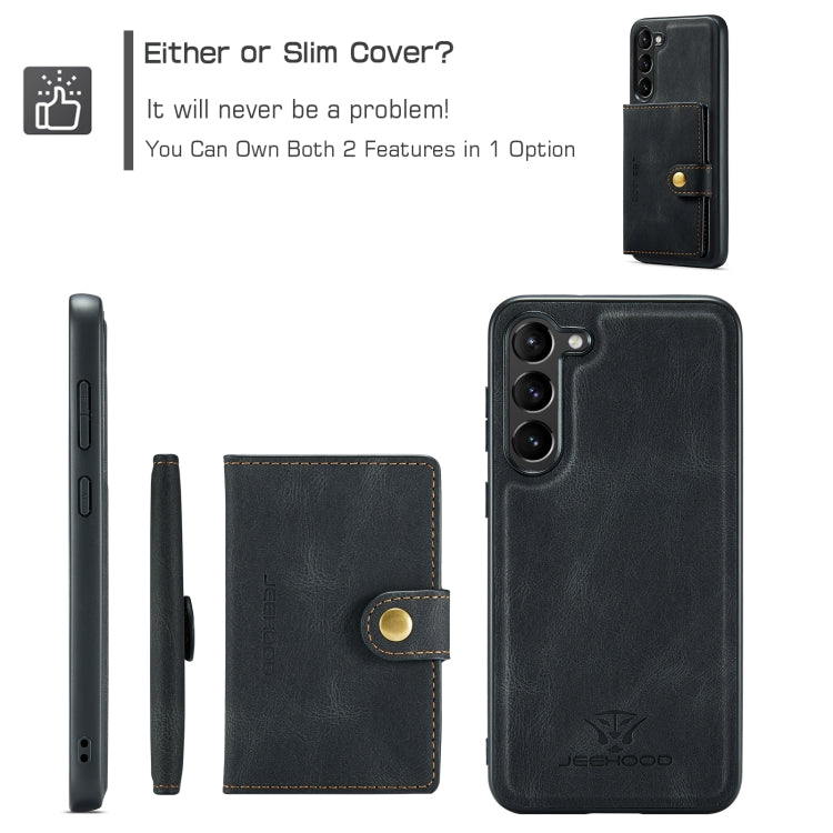 For Samsung Galaxy S24 5G JEEHOOD J01 Retro Magnetic Detachable Wallet Phone Case(Black) - free shipping - PMC Jewellery - Order now!