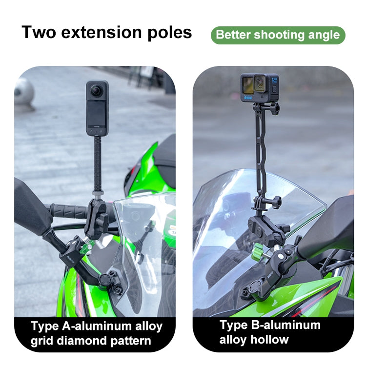 RUIGPRO Crab Clamp Action Camera Bracket Dual-Head Crab x 2 with Selfie Stick - Holder by RUIGPRO | Online Shopping South Africa | PMC TechLife | Buy Now Pay Later Mobicred