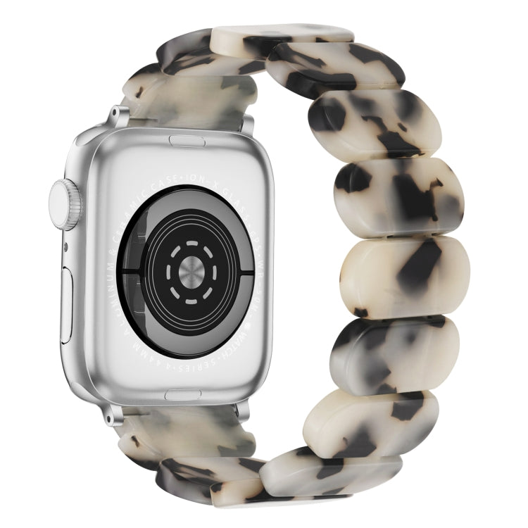 For Apple Watch Series 7 41mm Stretch Rope Resin Watch Band(Dark Brown White) - Watch Bands by PMC TechLife | Online Shopping South Africa | PMC TechLife