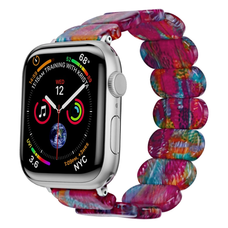 For Apple Watch Series 2 38mm Stretch Rope Resin Watch Band(Pearlescent Rainbow) - Watch Bands by PMC TechLife | Online Shopping South Africa | PMC TechLife