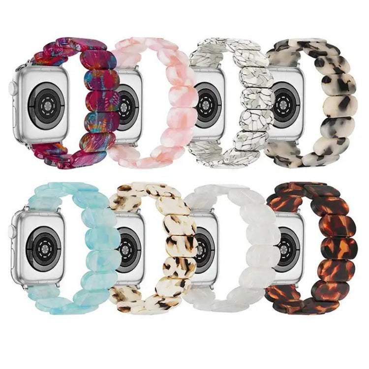 For Apple Watch Series 4 40mm Stretch Rope Resin Watch Band(Pink) - Watch Bands by PMC TechLife | Online Shopping South Africa | PMC TechLife | Buy Now Pay Later Mobicred