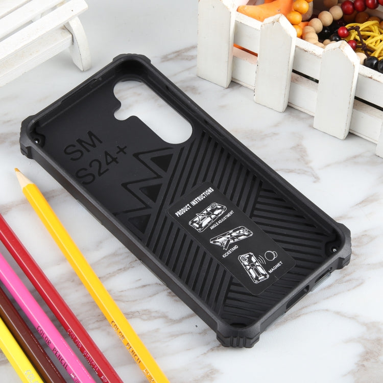 For Samsung Galaxy S24+ 5G Camouflage Armor Kickstand TPU + PC Magnetic Phone Case(Dark Blue) - Galaxy S24+ 5G Cases by PMC TechLife | Online Shopping South Africa | PMC TechLife