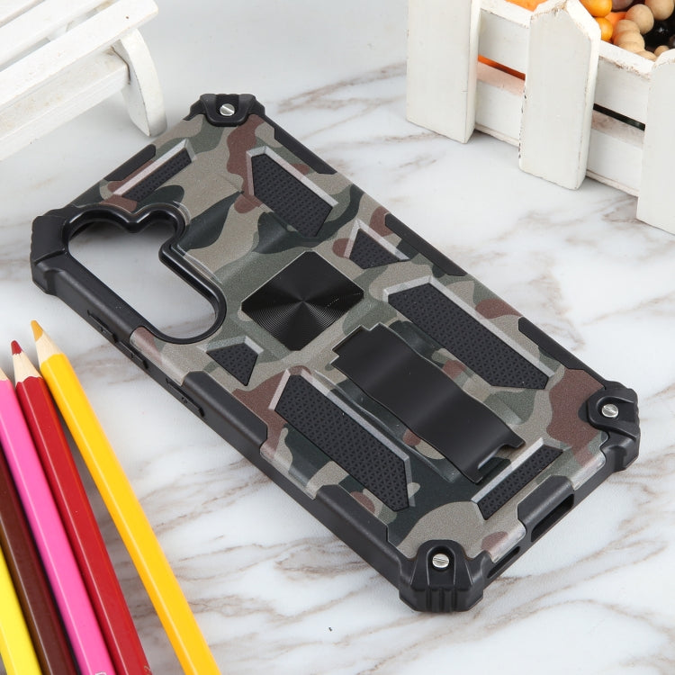 For Samsung Galaxy S24 5G Camouflage Armor Kickstand TPU + PC Magnetic Phone Case(Army Green) - Galaxy S24 5G Cases by PMC TechLife | Online Shopping South Africa | PMC TechLife
