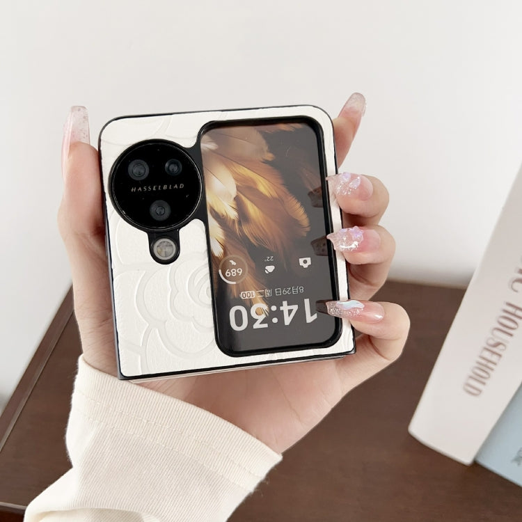 For OPPO Find N3 Flip Impression Flower Pattern Protective Phone Case(Orange) - Find N3 Flip Cases by PMC TechLife | Online Shopping South Africa | PMC TechLife | Buy Now Pay Later Mobicred