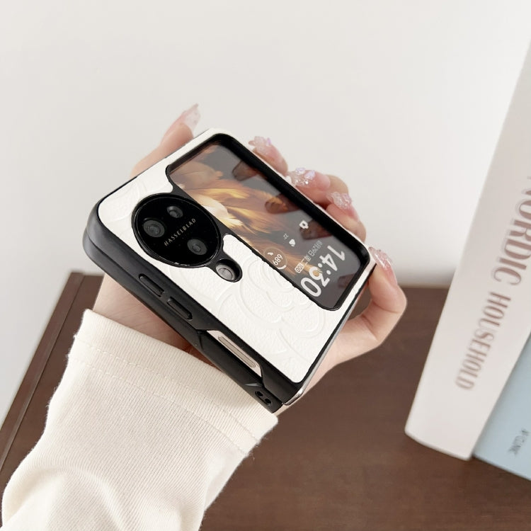 For OPPO Find N2 Flip Impression Flower Pattern Protective Phone Case(Brown) - free shipping - PMC TechLife - Order now!