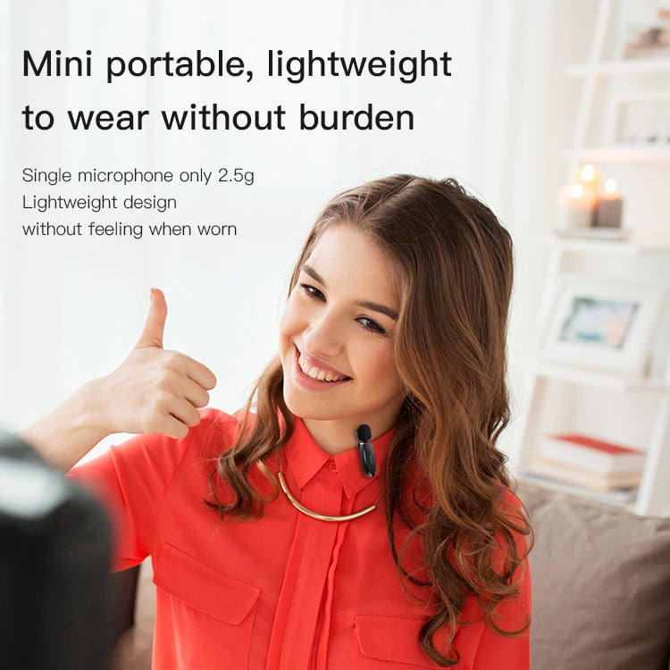 YESIDO KR12 Low-latency Wireless Lavalier Microphone with 8 Pin Receiver(Black) - Microphone by Yesido | Online Shopping South Africa | PMC TechLife | Buy Now Pay Later Mobicred