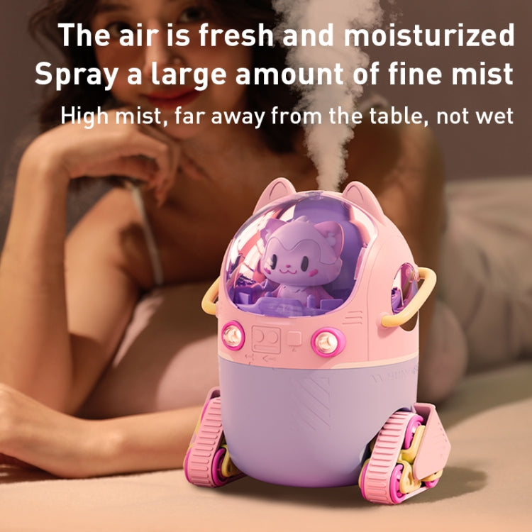 MJ066 220ML Portable Desktop Cute Cartoon Tank Car Air Humidifier with LED Lights, Model:USB(Pink) - free shipping - PMC TechLife - Order now!