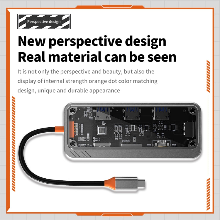 SW10V 10 in 1 Type-C to USB + HDMI + VGA + RJ45 + SD/TF + Audio 3.5 HUB Docking Station(Grey) - free shipping - PMC Jewellery - Order now!