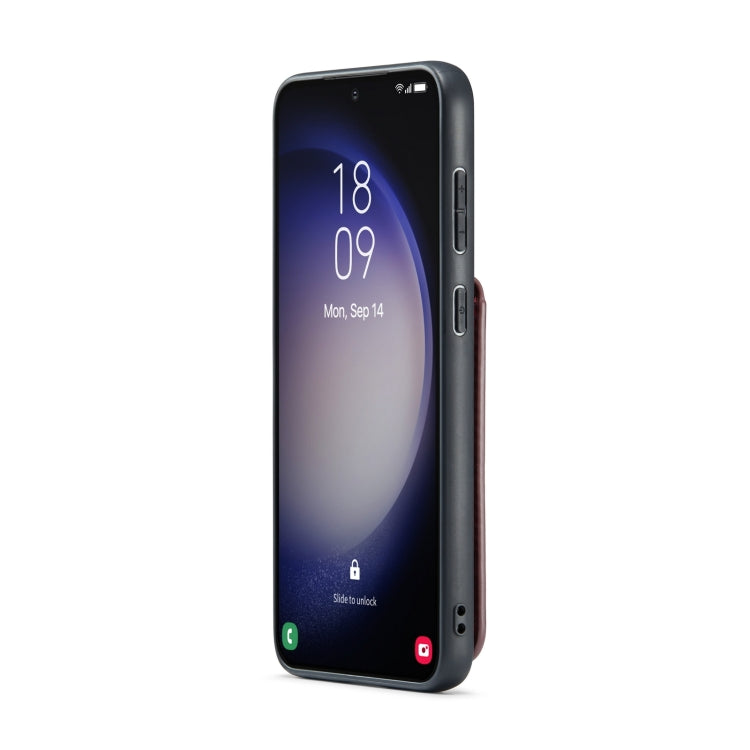 For Samsung Galaxy S24+ 5G Fierre Shann Crazy Horse Card Holder Back Cover PU Phone Case(Wine Red) - Galaxy S24+ 5G Cases by FIERRE SHANN | Online Shopping South Africa | PMC Jewellery | Buy Now Pay Later Mobicred