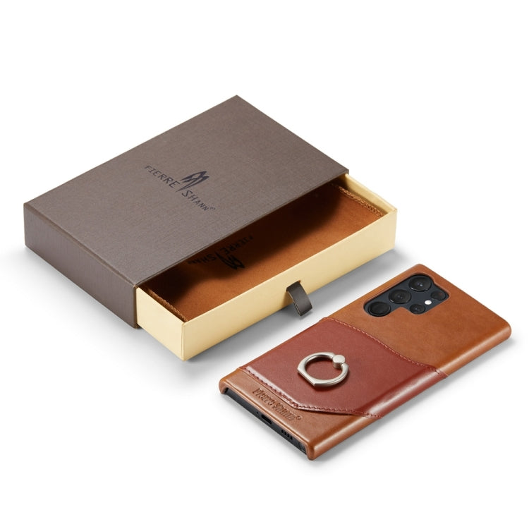 For Samsung Galaxy S24 Ultra 5G Fierre Shann Oil Wax Texture Genuine Leather Back Phone Case(Red) - free shipping - PMC Jewellery - Order now!