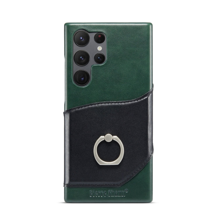 For Samsung Galaxy S24 Ultra 5G Fierre Shann Oil Wax Texture Genuine Leather Back Phone Case(Black) - Galaxy S24 Ultra 5G Cases by FIERRE SHANN | Online Shopping South Africa | PMC TechLife | Buy Now Pay Later Mobicred