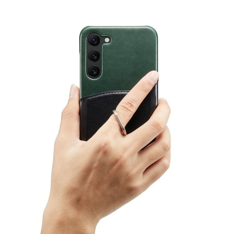 For Samsung Galaxy S24 5G Fierre Shann Oil Wax Texture Genuine Leather Back Phone Case(Black) - free shipping - PMC Jewellery - Order now!