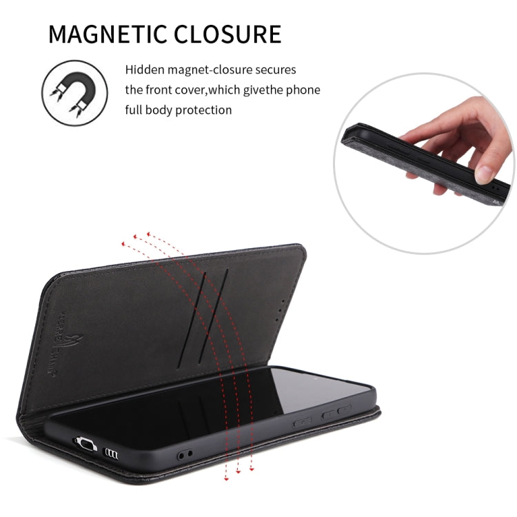 For Samsung Galaxy S24+ 5G Fierre Shann Crocodile Texture Magnetic Genuine Leather Phone Case(Black) - Galaxy S24+ 5G Cases by FIERRE SHANN | Online Shopping South Africa | PMC Jewellery | Buy Now Pay Later Mobicred