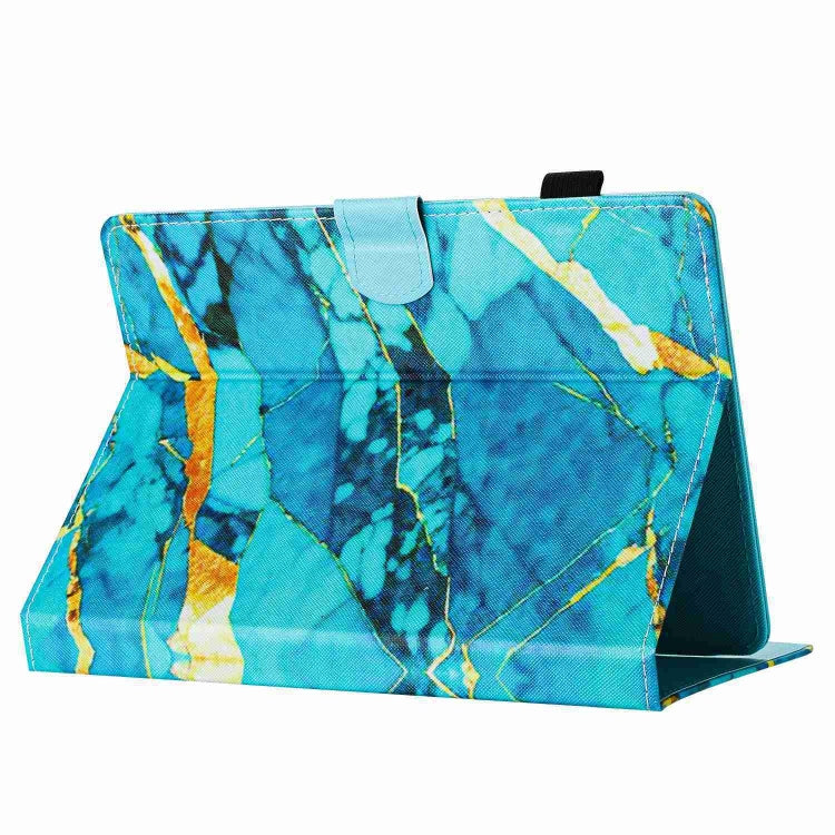 For 10 inch Universal Marble Pattern Stitching Leather Tablet Case(Gold Blue) - 10 - 11 inch by PMC TechLife | Online Shopping South Africa | PMC TechLife | Buy Now Pay Later Mobicred