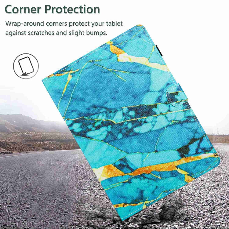For 10 inch Universal Marble Pattern Stitching Leather Tablet Case(Gold Blue) - 10 - 11 inch by PMC TechLife | Online Shopping South Africa | PMC TechLife | Buy Now Pay Later Mobicred