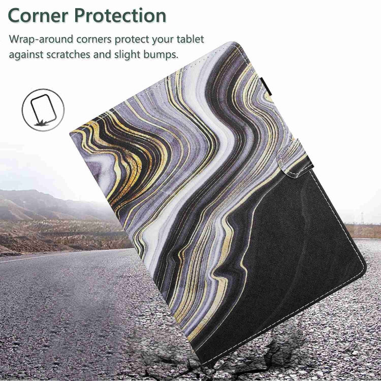 For 10 inch Universal Marble Pattern Stitching Leather Tablet Case(Black Gold) - 10 - 11 inch by PMC TechLife | Online Shopping South Africa | PMC TechLife | Buy Now Pay Later Mobicred