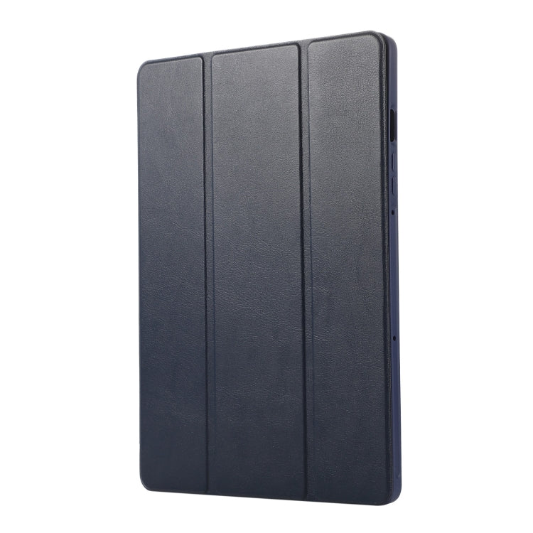 For Samsung Galaxy Tab S10 FE /  S9 3-Fold Pure Color TPU Leather Tablet Case with Pen Slot(Dark Blue) - Galaxy Tab S9 Cases by PMC TechLife | Online Shopping South Africa | PMC TechLife | Buy Now Pay Later Mobicred
