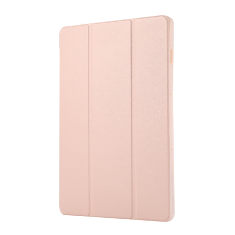 For Samsung Galaxy Tab S10 FE /  S9 3-Fold Pure Color TPU Leather Tablet Case with Pen Slot(Pink) - free shipping - PMC TechLife - Order now!