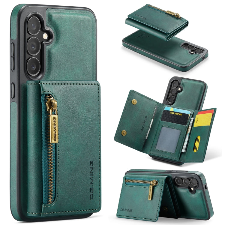 For Samsung Galaxy S24 5G DG.MING M5 Series Zip RFID Multi Card Detachable Leather Phone Case(Green) - free shipping - PMC Jewellery - Order now!