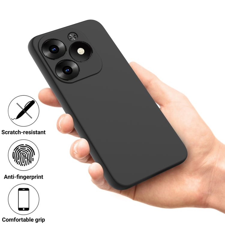 For Infinix Hot 40i Solid Color Liquid Silicone Dropproof Full Coverage Protective Case(Black) - Infinix Cases by PMC TechLife | Online Shopping South Africa | PMC TechLife | Buy Now Pay Later Mobicred