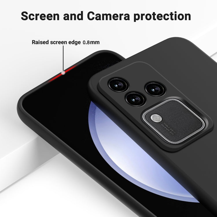 For vivo S18 / S18 Pro / V30 / V30 Pro Solid Color Liquid Silicone Dropproof Full Coverage Protective Case(Black) - S18 Cases by PMC TechLife | Online Shopping South Africa | PMC TechLife