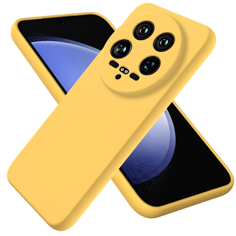 For Xiaomi 14 Ultra Solid Color Liquid Silicone Dropproof Full Coverage Phone Case(Yellow) - 14 Ultra Cases by PMC TechLife | Online Shopping South Africa | PMC TechLife