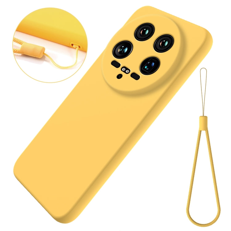 For Xiaomi 14 Ultra Solid Color Liquid Silicone Dropproof Full Coverage Phone Case(Yellow) - 14 Ultra Cases by PMC TechLife | Online Shopping South Africa | PMC TechLife