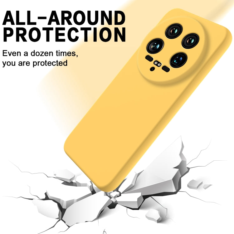 For Xiaomi 14 Ultra Solid Color Liquid Silicone Dropproof Full Coverage Phone Case(Yellow) - 14 Ultra Cases by PMC TechLife | Online Shopping South Africa | PMC TechLife