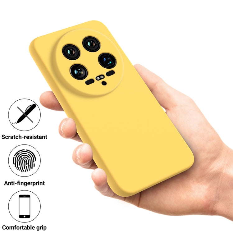 For Xiaomi 14 Ultra Solid Color Liquid Silicone Dropproof Full Coverage Phone Case(Yellow) - 14 Ultra Cases by PMC TechLife | Online Shopping South Africa | PMC TechLife
