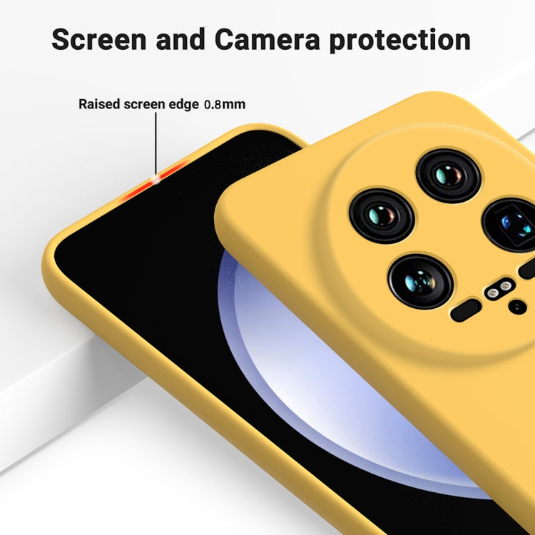For Xiaomi 14 Ultra Solid Color Liquid Silicone Dropproof Full Coverage Phone Case(Yellow) - 14 Ultra Cases by PMC TechLife | Online Shopping South Africa | PMC TechLife