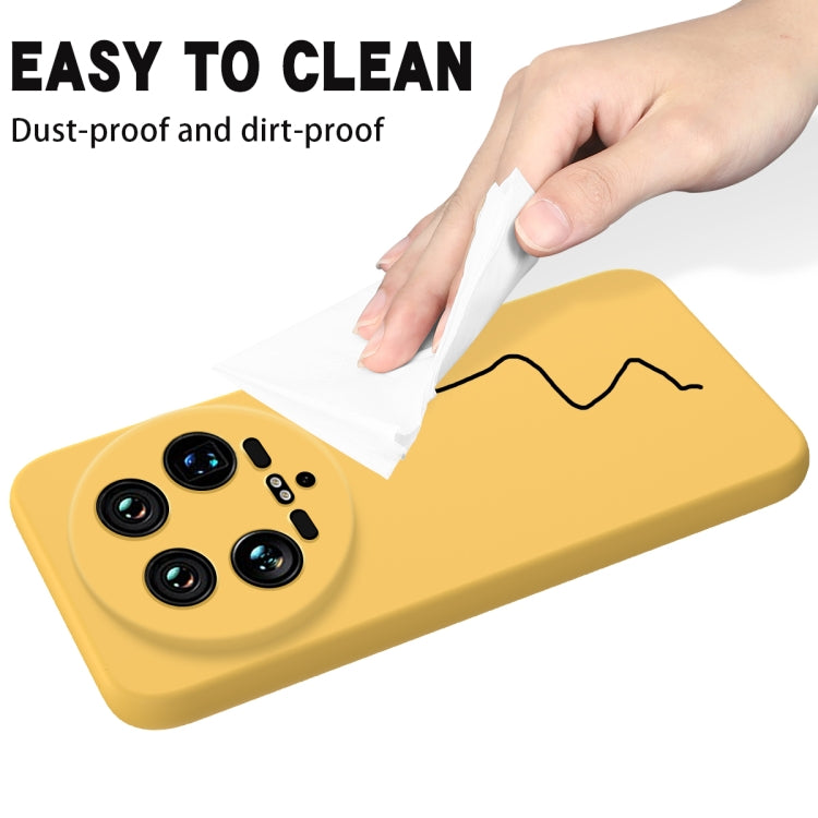 For Xiaomi 14 Ultra Solid Color Liquid Silicone Dropproof Full Coverage Phone Case(Yellow) - 14 Ultra Cases by PMC TechLife | Online Shopping South Africa | PMC TechLife