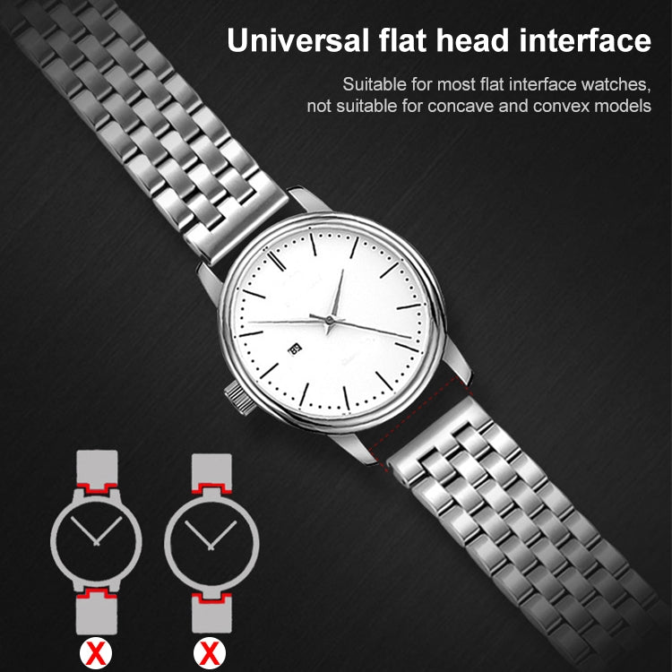 22mm Universal Five Beads Stainless Steel Watch Band(Gold) - free shipping - PMc TechLife - Order now!