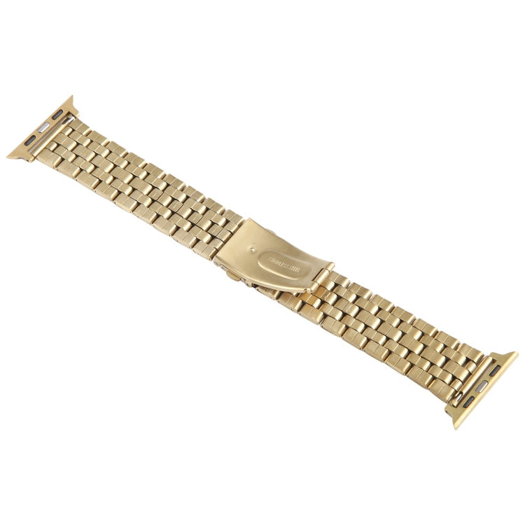 For Apple Watch Ultra 49mm 22mm Ultra-thin Five Beads Stainless Steel Watch Band(Gold) - free shipping - PMC TechLife - Order now!