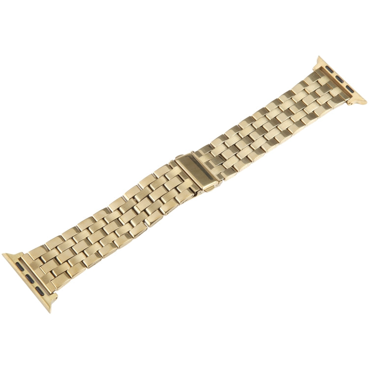 For Apple Watch SE 44mm 22mm Ultra-thin Five Beads Stainless Steel Watch Band(Gold) - free shipping - PMC TechLife - Order now!