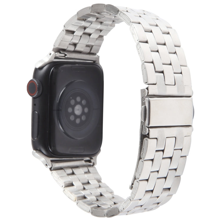 For Apple Watch 38mm 22mm Ultra-thin Five Beads Stainless Steel Watch Band(Silver) - Watch Bands by PMc TechLife | Online Shopping South Africa | PMc TechLife | Buy Now Pay Later Mobicred