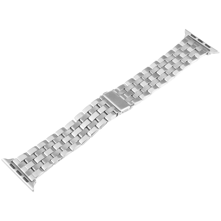 For Apple Watch 38mm 22mm Ultra-thin Five Beads Stainless Steel Watch Band(Silver) - Watch Bands by PMc TechLife | Online Shopping South Africa | PMc TechLife | Buy Now Pay Later Mobicred