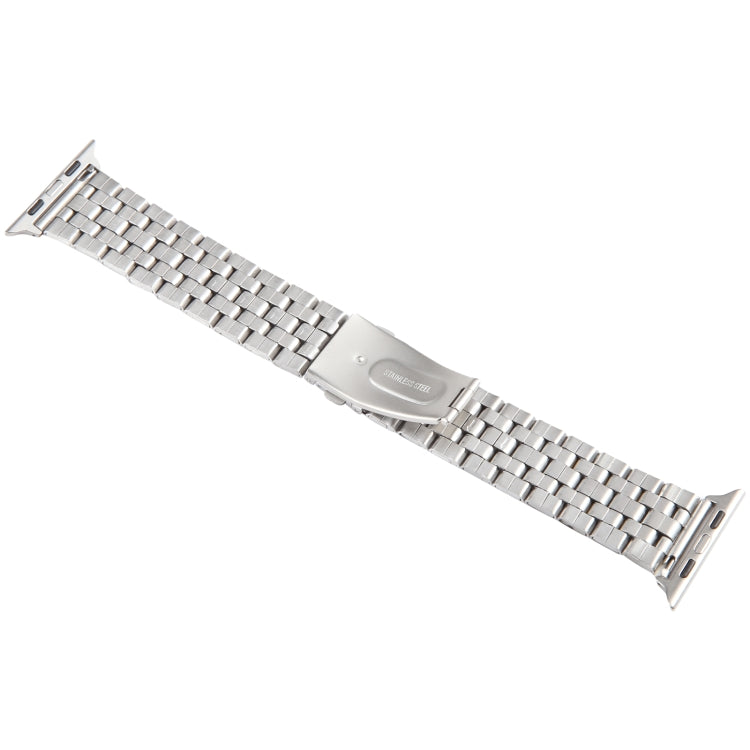 For Apple Watch 38mm 22mm Ultra-thin Five Beads Stainless Steel Watch Band(Silver) - Watch Bands by PMc TechLife | Online Shopping South Africa | PMc TechLife | Buy Now Pay Later Mobicred