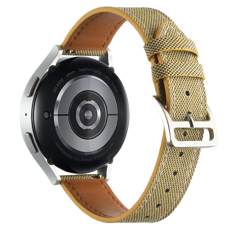20mm Universal Denim Leather Buckle Watch Band(Yellow) - free shipping - PMc TechLife - Order now!
