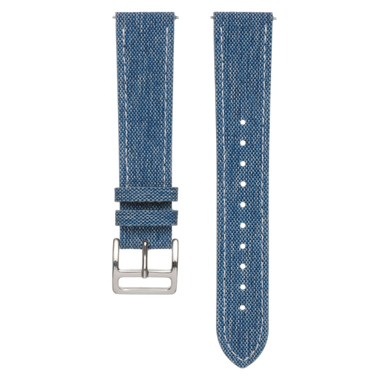 20mm Universal Denim Leather Buckle Watch Band(Light Blue) - free shipping - PMc TechLife - Order now!