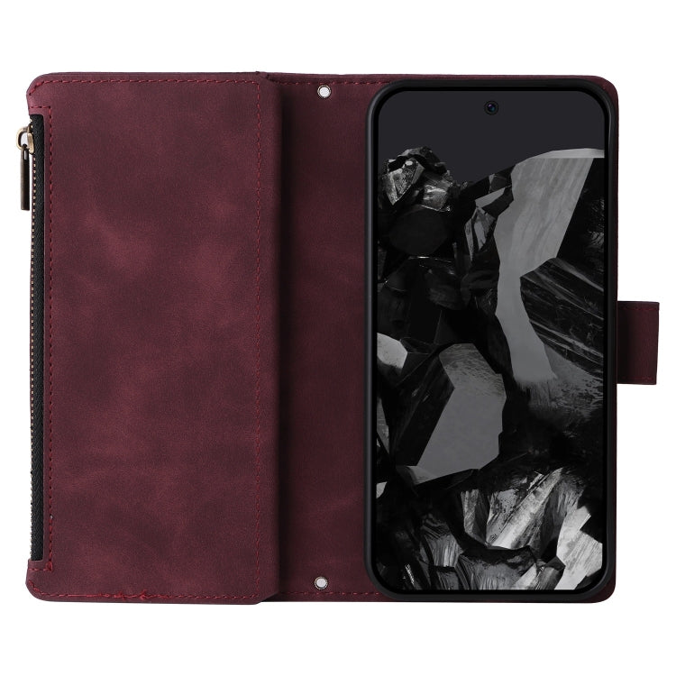 For Google Pixel 9 Pro Multifunctional Multi-Card Wallet Phone Leather Case(Wine Red) - Google Cases by PMC TechLife | Online Shopping South Africa | PMC TechLife | Buy Now Pay Later Mobicred