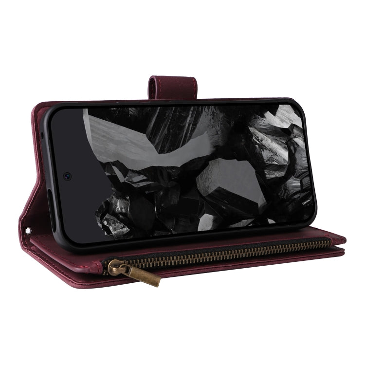 For Google Pixel 9 Pro Multifunctional Multi-Card Wallet Phone Leather Case(Wine Red) - Google Cases by PMC TechLife | Online Shopping South Africa | PMC TechLife | Buy Now Pay Later Mobicred