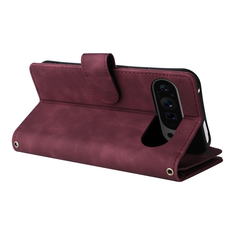For Google Pixel 9 Pro Multifunctional Multi-Card Wallet Phone Leather Case(Wine Red) - Google Cases by PMC TechLife | Online Shopping South Africa | PMC TechLife | Buy Now Pay Later Mobicred