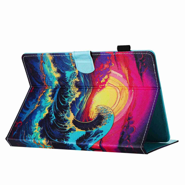 For 10 inch Painted Pattern Stitching Leather Tablet Case(Waves) - 10 - 11 inch by PMC TechLife | Online Shopping South Africa | PMC TechLife | Buy Now Pay Later Mobicred