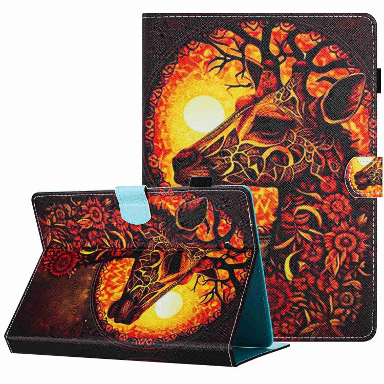 For 10 inch Painted Pattern Stitching Leather Tablet Case(Flower Deer) - 10 - 11 inch by PMC TechLife | Online Shopping South Africa | PMC TechLife | Buy Now Pay Later Mobicred