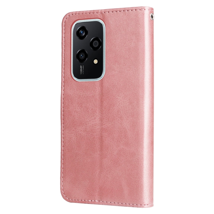 For Honor 200 Lite Global Fashion Calf Texture Zipper Leather Phone Case(Rose Gold) - Honor Cases by PMC TechLife | Online Shopping South Africa | PMC TechLife | Buy Now Pay Later Mobicred