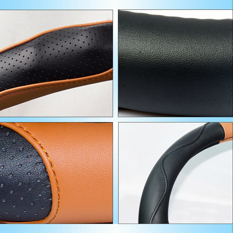 Super Fiber Leather Car Universal Anti-skid Steering Wheel Cover, Diameter: 38cm(Black Win Red) - Steering Wheel Accessories by PMC TechLife | Online Shopping South Africa | PMC TechLife | Buy Now Pay Later Mobicred