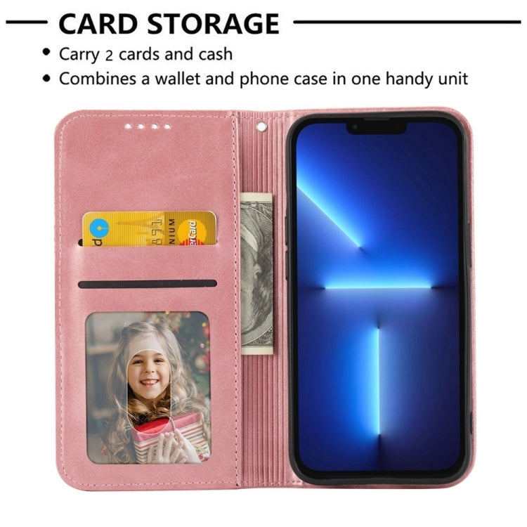 For Google Pixel 9 Pro Cubic Grid Calf Texture Magnetic Leather Phone Case(Rose Gold) - Google Cases by PMC TechLife | Online Shopping South Africa | PMC TechLife | Buy Now Pay Later Mobicred