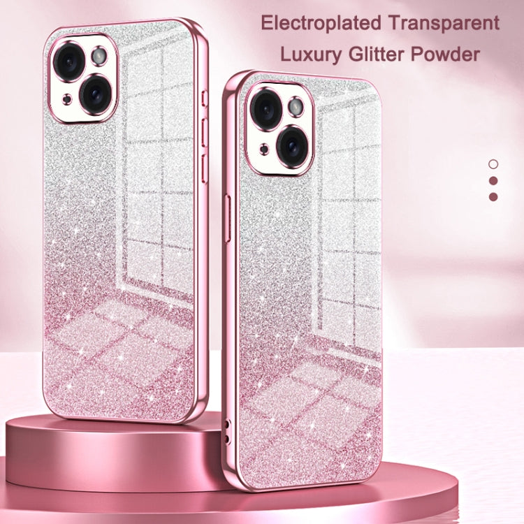 For iPhone 16 Gradient Glitter Powder Electroplated Phone Case(Gold) - free shipping - PMC Jewellery - Order now!